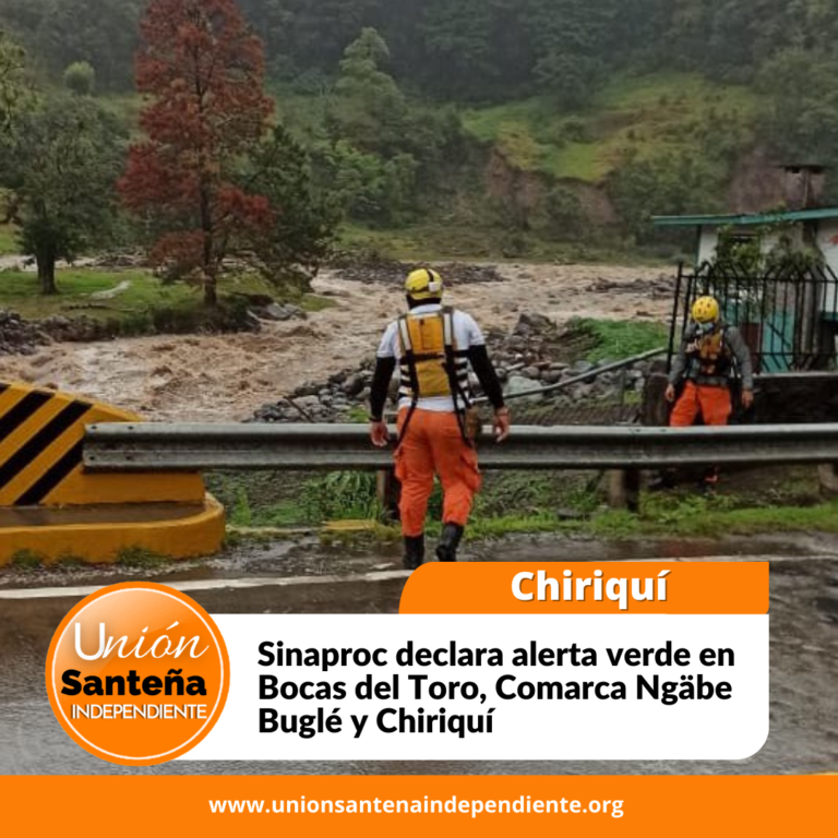 Sinaproc declara alerta verde en Bocas del Toro, Comarca Ngäbe Buglé y Chiriquí