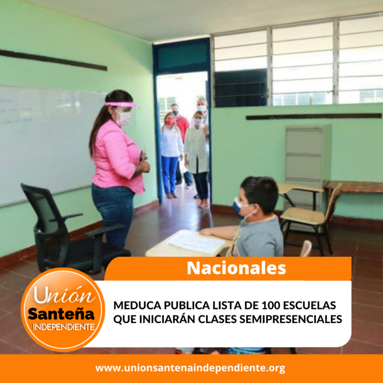Meduca publica lista de 100 escuelas que iniciarán clases semipresenciales
