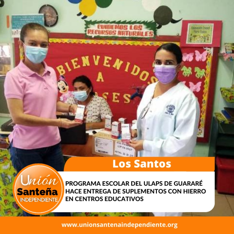 Programa escolar del ULAPS de Guararé hace entrega de suplementos con hierro en centros educativos