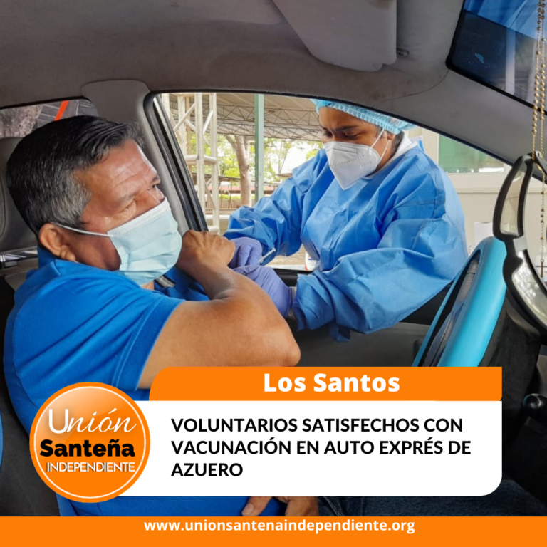 Voluntarios satisfechos con vacunación en auto exprés de Azuero